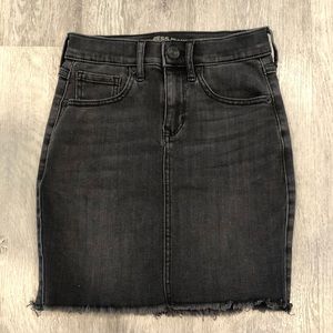 High Waisted Black Jean Skirt